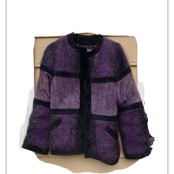 Rare Women's JINX SENIOR Handwoven Wool Suede Designer Jacket Colored - Picture 3 of 13